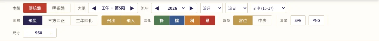 運限工具列